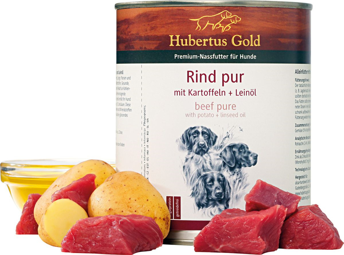 Консервы для собак Hubertus Gold, говядина с картофелем, 800 гр