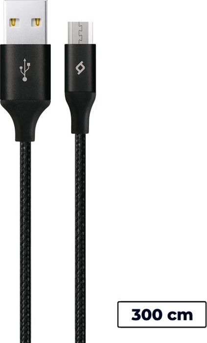 Дата-кабель TTEC Alumi XXL Micro-USB, 3 м, 2DK22S, черный