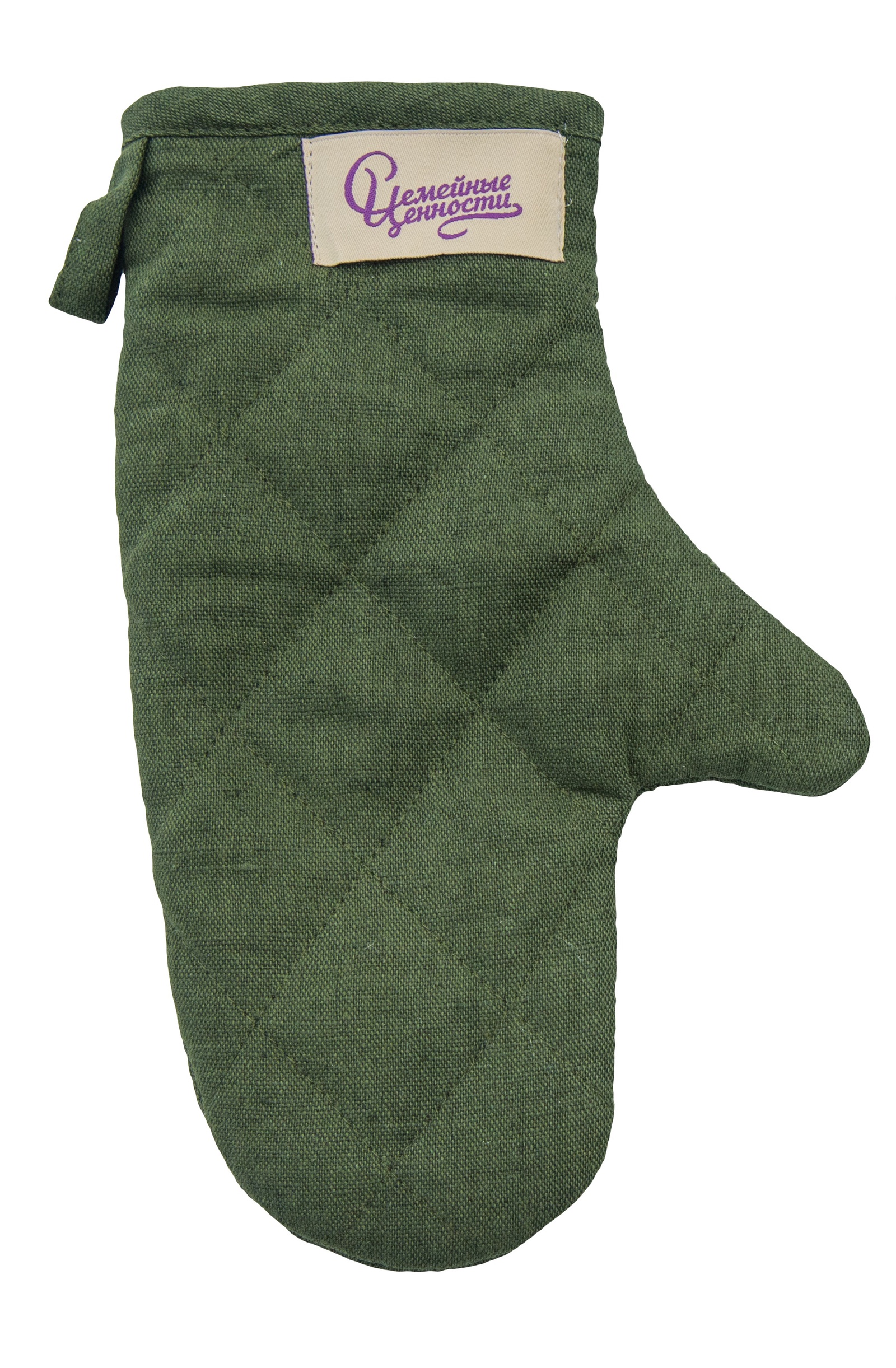 фото Прихватка Семейные ценности Прихватка рукавица Младший шеф, темно-зеленый