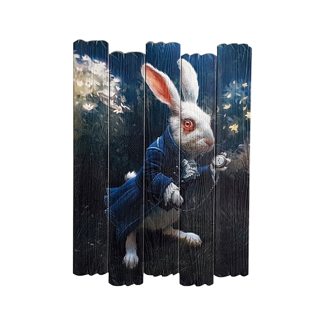 фото Картина PapaKarlov Картина "Кролик из Алисы в Стране Чудес" 70х50 см, K403A, Дерево