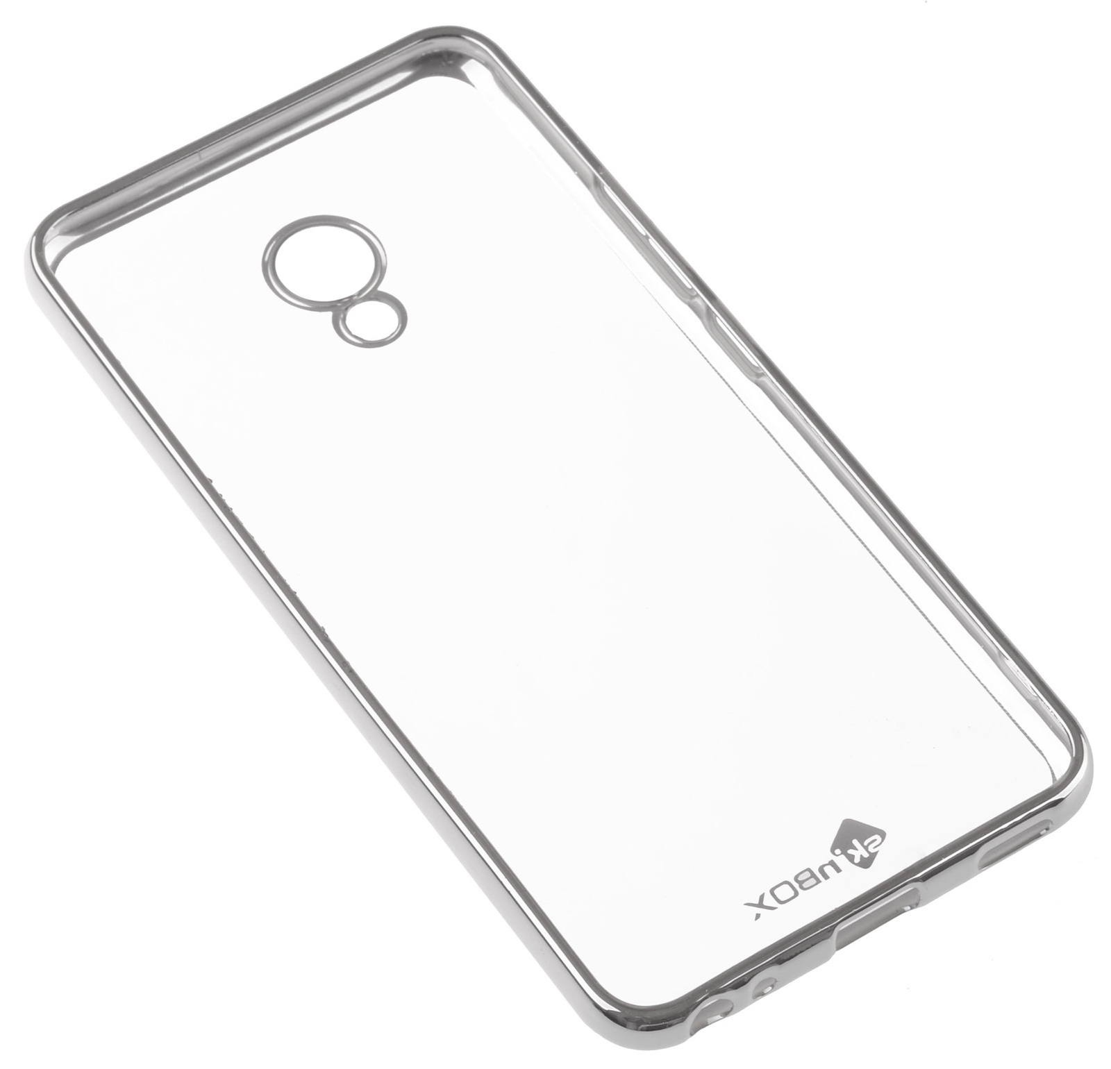 фото Чехол для сотового телефона skinBOX Silicone chrome border, 4630042524514, серебристый