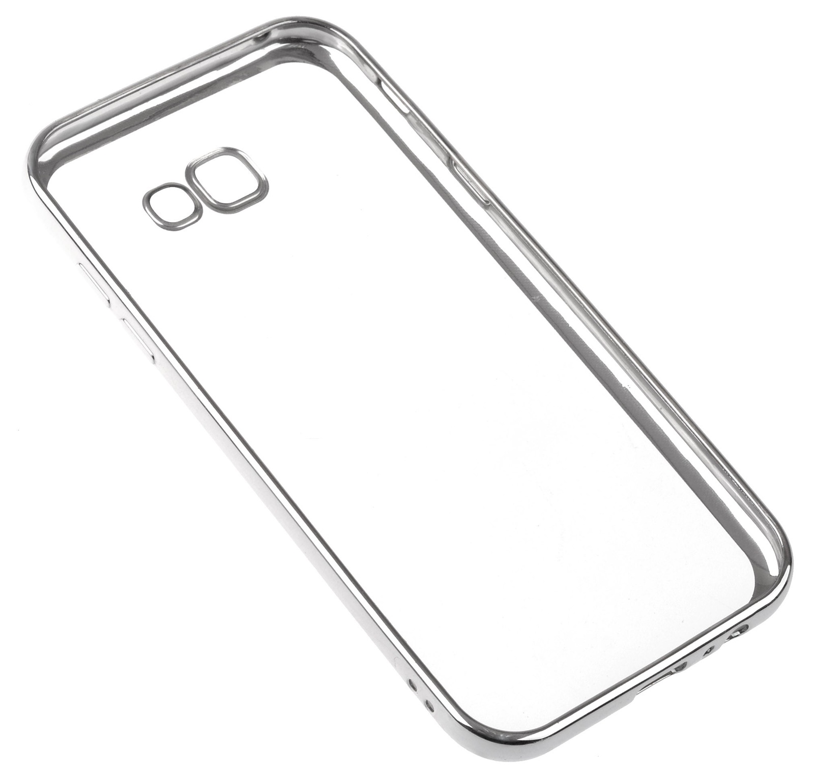 фото Чехол для сотового телефона skinBOX Silicone chrome border, 4630042524552, серебристый