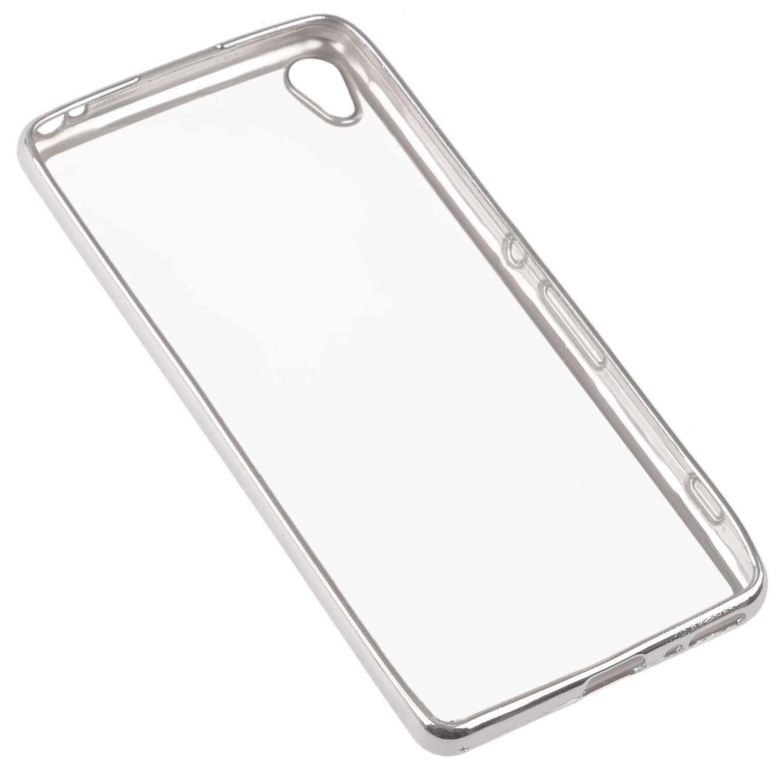 фото Чехол для сотового телефона skinBOX Silicone chrome border, 4630042528741, серебристый