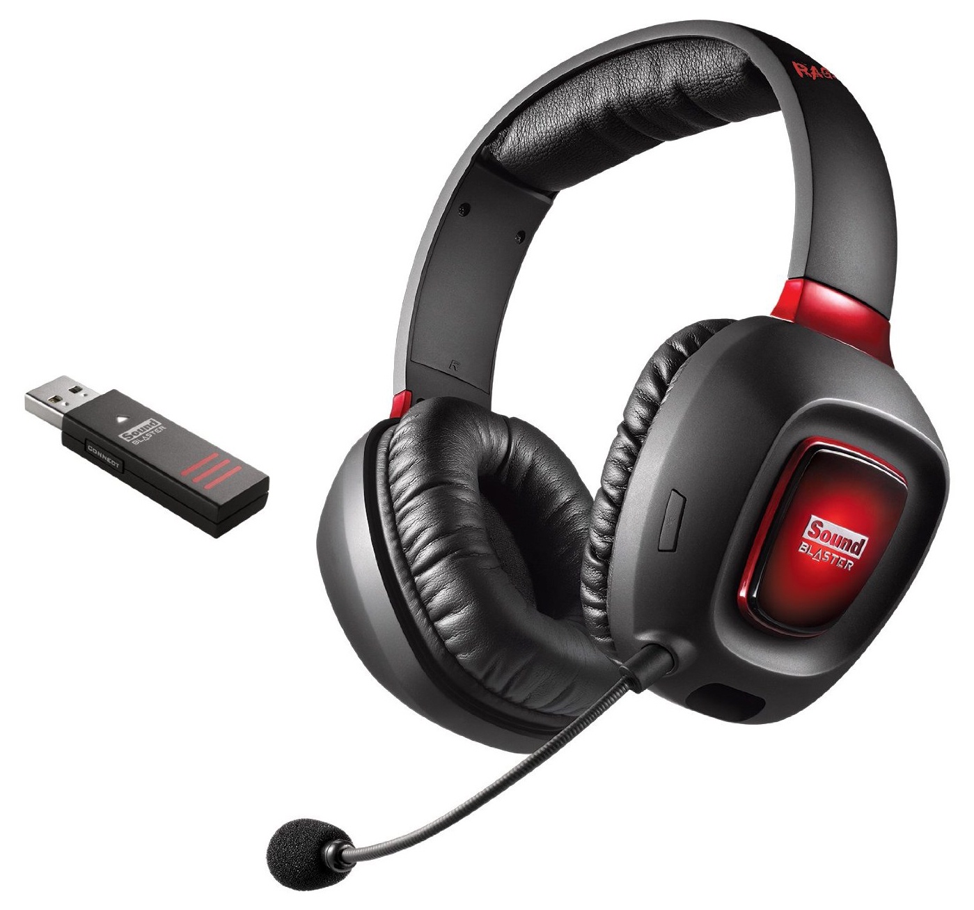 фото Игровые наушники Creative SOUND BLASTER TACTIC3D RAGE V2.0 Wireless, 70GH022000003, черный, красный