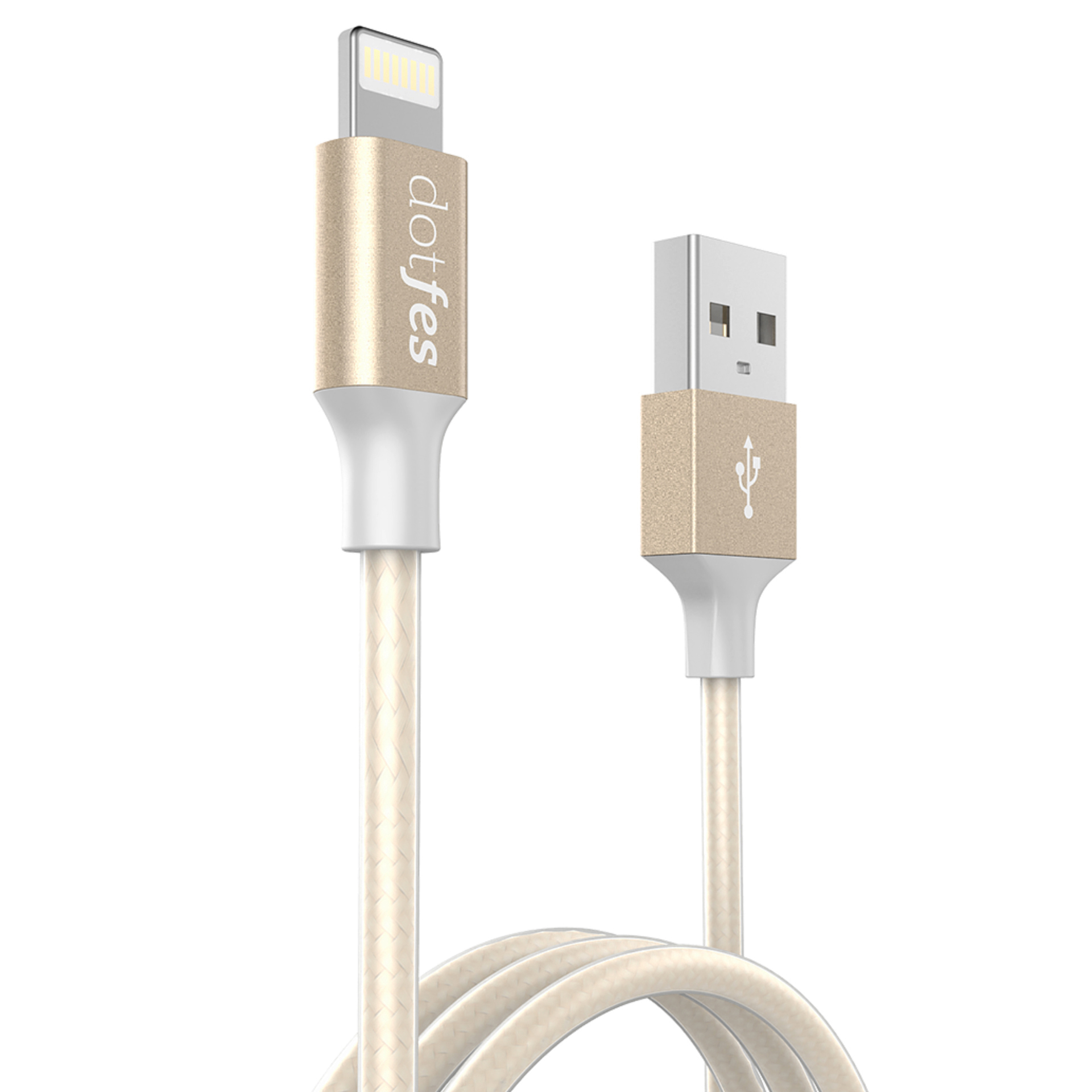 фото USB кабель Dotfes A03 Frosted Lightning (1m), gold