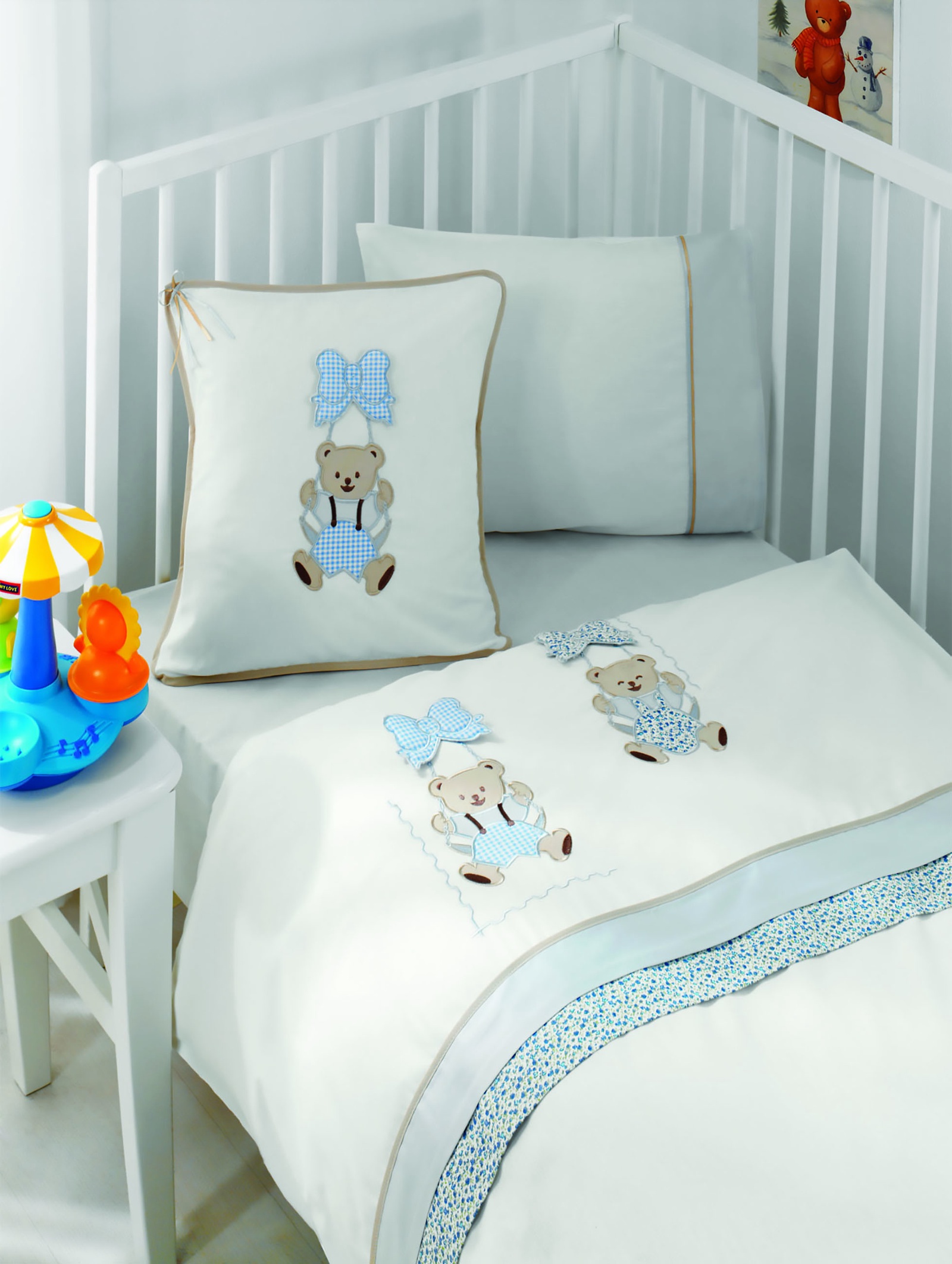 фото Комплект белья для новорожденных Gelin home BEBE, голубой, голубой, белый