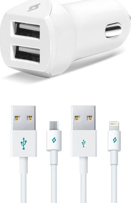 фото Автомобильное зарядное устройство TTEC Speed Duo 2CKS02 3.1A, Micro USB + Lightning, белый