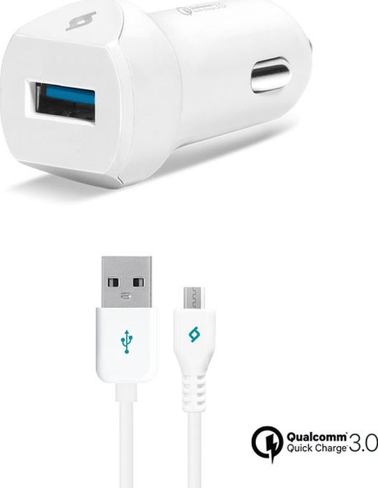 фото Автомобильное зарядное устройство TTEC Speed QC3.0 2CKQC01M, Micro USB, белый