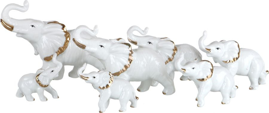 Фигурка декоративная Lefard Слон, 149-041, белый, 7 шт
