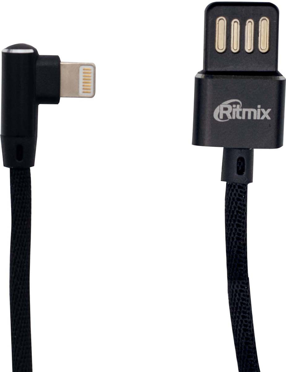 фото Кабель Ritmix RCC-428 Apple Lightning - USB, 15120019, черный, 1 м