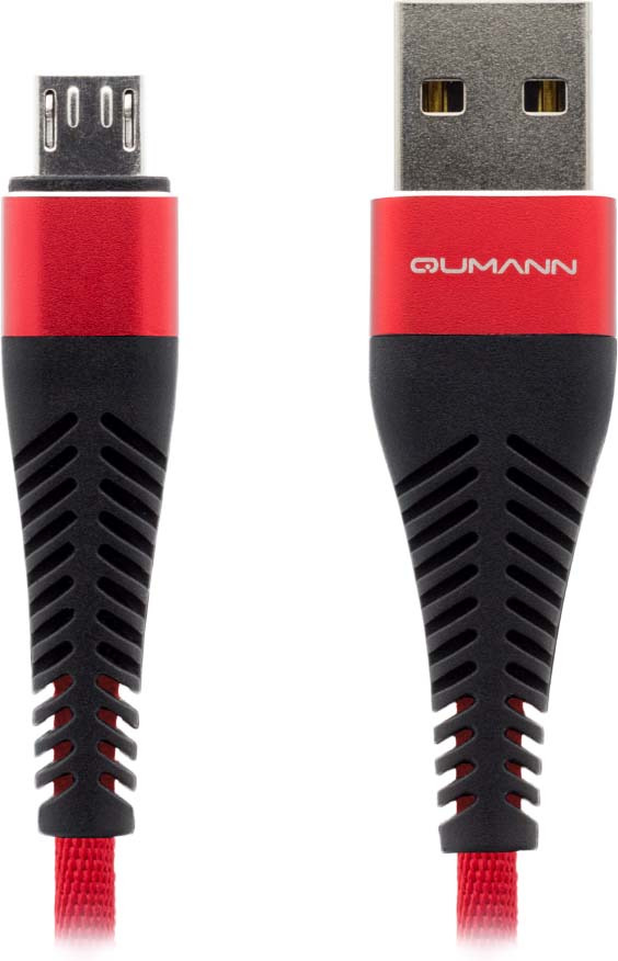 фото Кабель Qumann micro USB 2,1А, 21151, красный, 1 м