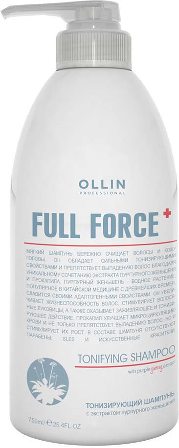 Ollin Тонизирующий шампунь с экстрактом пурпурного женьшеня Full Force Hair Growth Tonic Shampoo 750 мл цена Ollin Тонизирующий шампунь с экстрактом пурпурного женьшеня Full Force Hair Growth Tonic Shampoo 750 мл цены онлайн