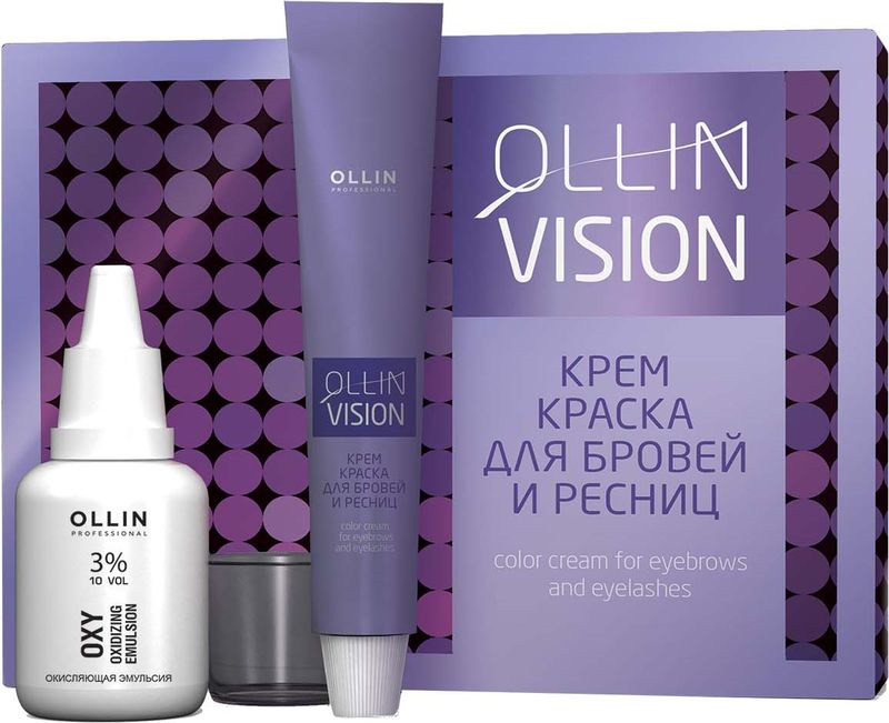 Ollin Крем-краска для бровей и ресниц (графит) Vision Set Color Cream For Eyebrows And Eyelashes (Graphite) 20+20 мл (в наборе)