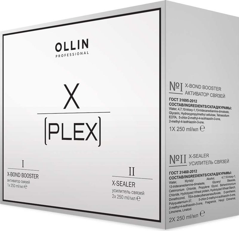 Ollin Professional X-Plex №1 X-Bond Booster and №2 X-Sealer Набор №1 Активатор связей, 250 мл + №2 Усилитель связей, 2 x 250 мл