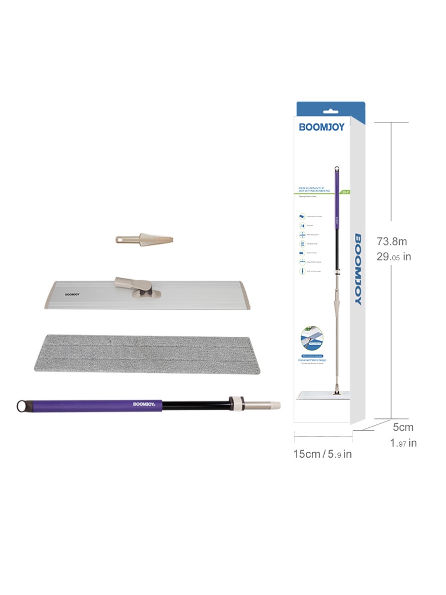 фото Швабра на алюминиевой платформе Wide Plate Flat Mop Boomjoy