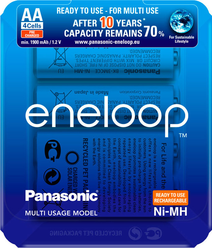 фото Аккумулятор Panasonic Eneloop, BK-3MCCE/4LE, тип АА, 1900 mAh, 4 шт