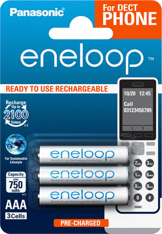 фото Аккумулятор Panasonic Eneloop, BK-4MCCE/3DE, тип ААА, 750 mAh, 3 шт