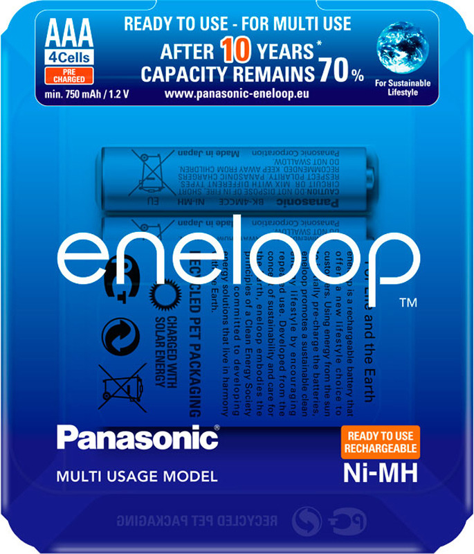 фото Аккумулятор Panasonic Eneloop, BK-4MCCE/4LE, тип ААА, 750 mAh, 4 шт