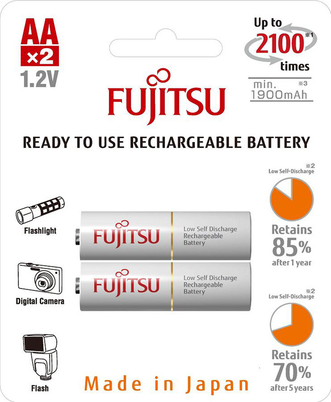 фото Аккумулятор Fujitsu, FDKB00001, тип АА, 1900 mAh, 2 шт