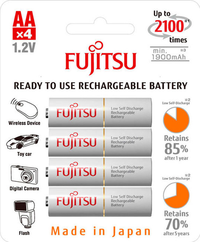 фото Аккумулятор Fujitsu, FDKB00002, тип АА, 1900 mAh, 4 шт