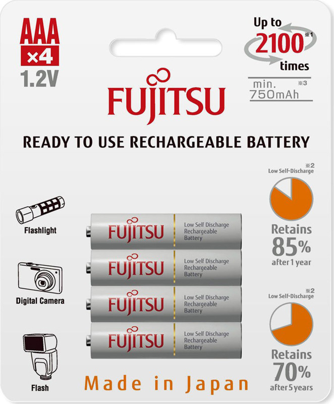 фото Аккумулятор Fujitsu, FDKB00004, тип ААА, 750 mAh, 4 шт