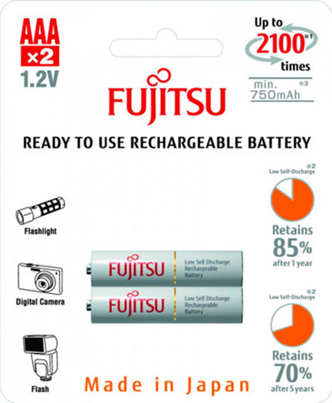 фото Аккумулятор Fujitsu, FDKB00003, тип ААА, 750 mAh, 2 шт