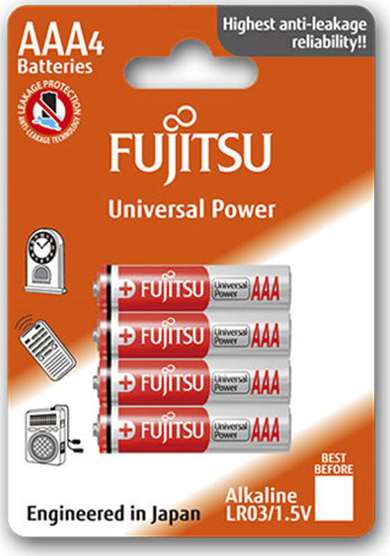 фото Батарейка щелочная Fujitsu Universal Power, 86550, тип ААА, 4 шт