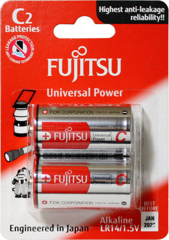 фото Батарейка щелочная Fujitsu Universal Power, 86200, тип LR14, 2 шт