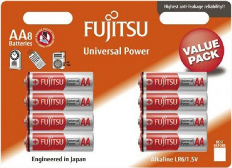 фото Батарейка щелочная Fujitsu Universal Power, 94990, тип АА, 8 шт