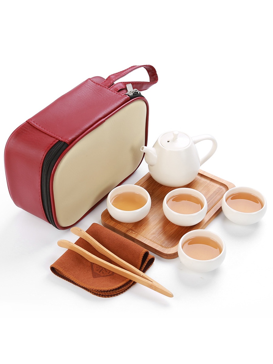 фото Набор чайный Blonder Home для чайной церемонии, дорожный керамический набор для заваривания чая, 9 предметов