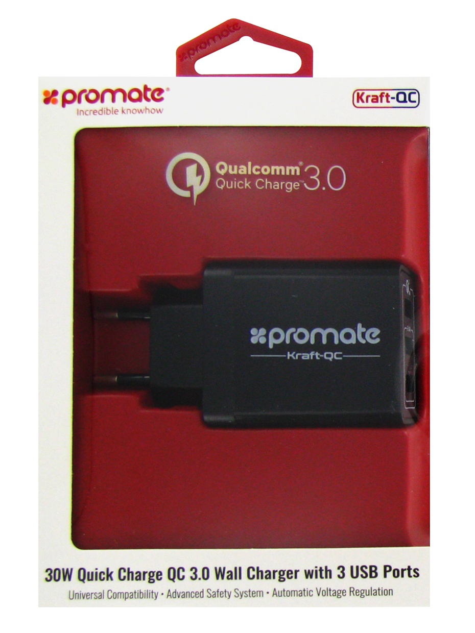 фото Зарядное устройство Promate Kraft-QC, черный
