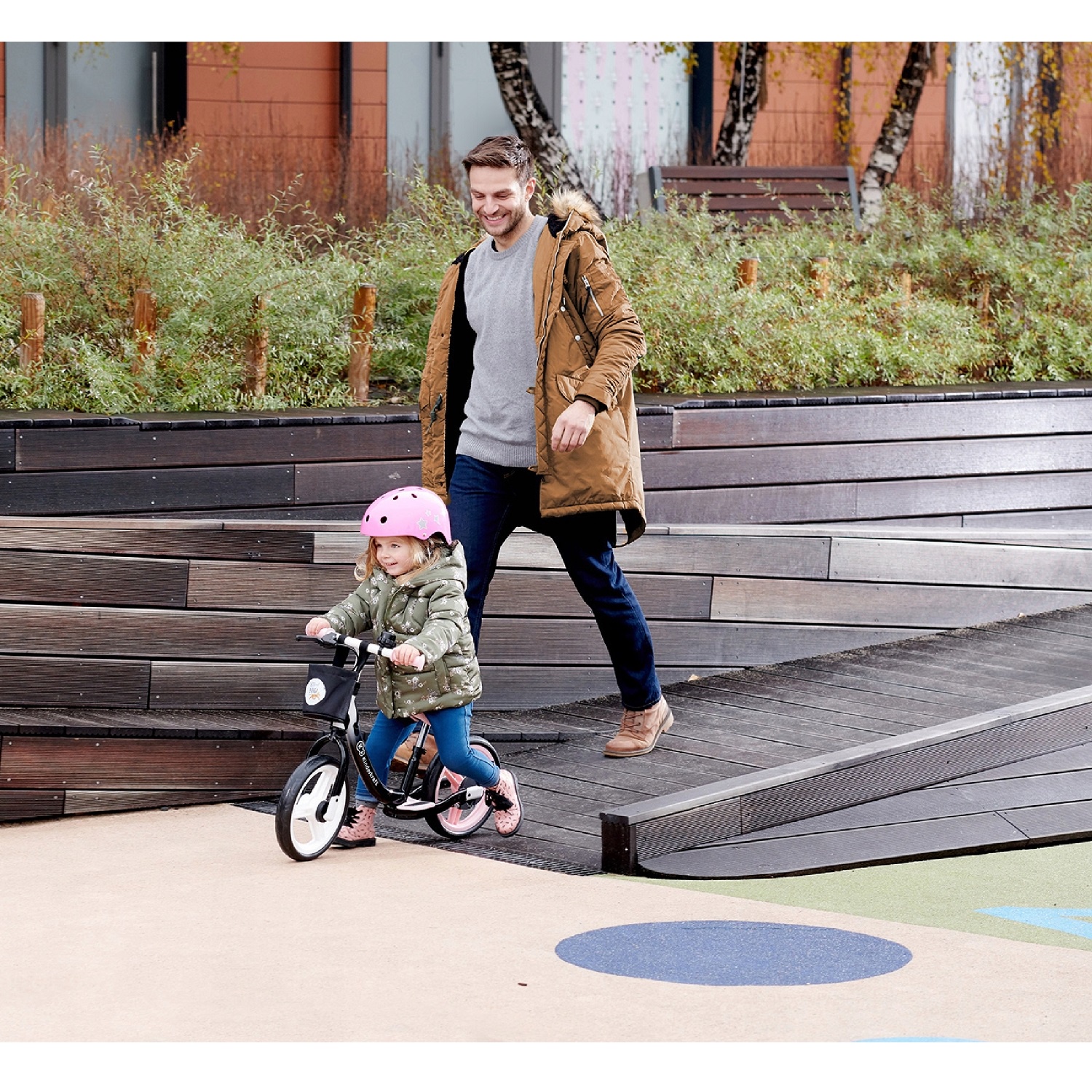 фото Беговел Kinderkraft Space, черно-серый