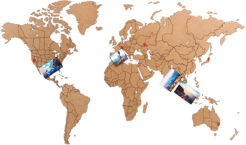 фото Украшение на стену Mimi Пазл-наклейка карта мира True Puzzle 100х60 см, коричневый