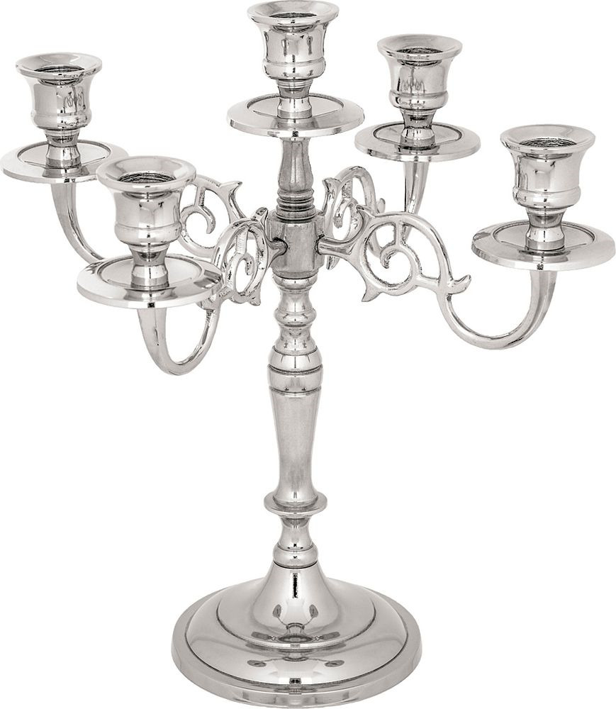 фото Подсвечник Lefard, на 5 свечей, 726-109, серебристый, высота 29,5 см