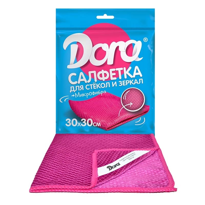 фото Салфетка Dora Для стёкол и зеркал , розовый