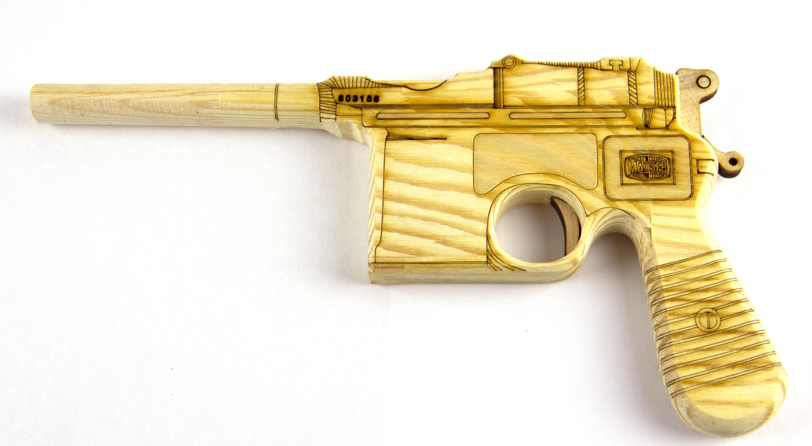 фото Пистолет игрушечный KEDROK Деревянный пистолет "Mauser" бежевый