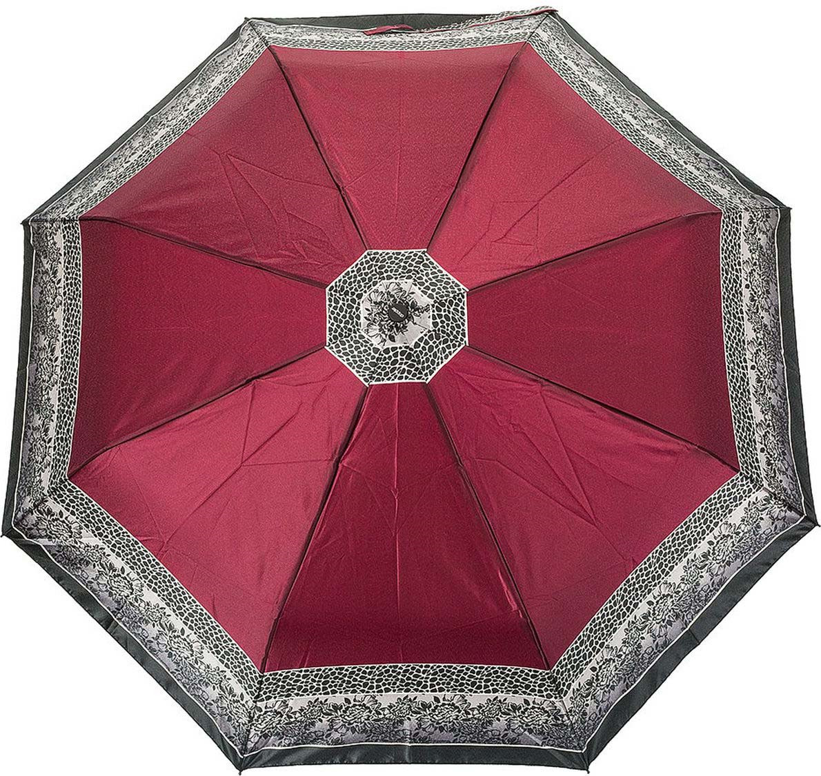 Зонт женский Doppler, автомат, 3 сложения, цвет: бордовый. 7441465CH
