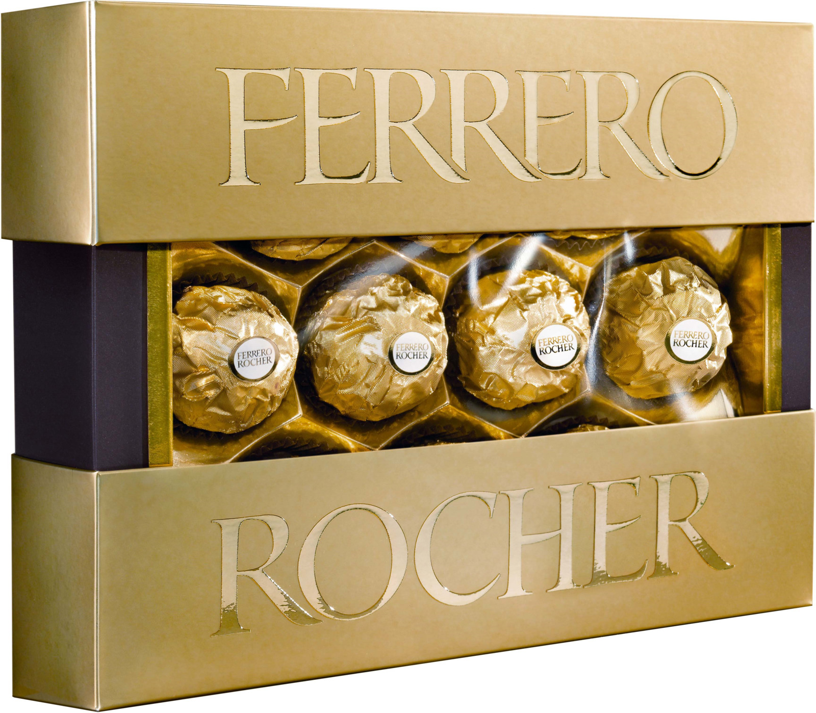 фото Ferrero Rocher конфеты хрустящие из молочного шоколада, покрытые измельченными орешками, с начинкой из крема и лесного ореха, 125 г