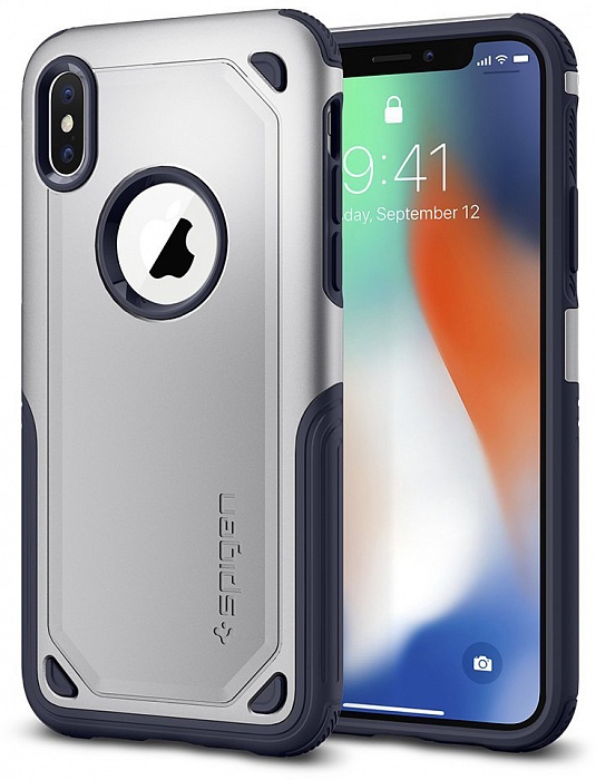 фото Чехол для сотового телефона SGP Hybrid Armor (057CS22352) для Apple iPhone X, серебристый