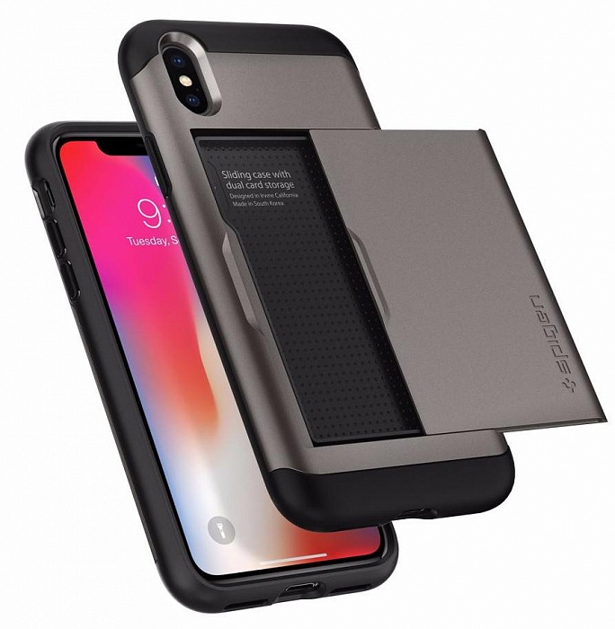 фото Чехол для сотового телефона SGP Slim Armor CS (057CS22156) для Apple iPhone X, серый