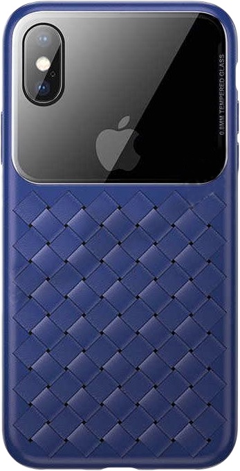 фото Чехол для сотового телефона Baseus Glass & Weaving (WIAPIPH58-BL03) для iPhone X/Xs, синий