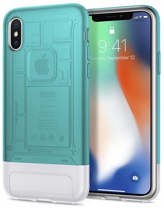 фото Чехол для сотового телефона SGP Classic C1 (057CS23194) для Apple iPhone X, голубой