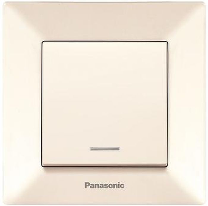 Выключатель Panasonic Выключатель 1 клавишный с подсветкой крем Arkedia, кремовый