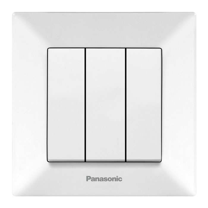 Выключатель Panasonic Выключатель 3 клавишный белый Arkedia, белый