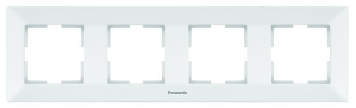 Рамка электроустановочная Panasonic Рамка 4-местная горизонтальная белая Arkedia, белый