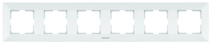 Рамка электроустановочная Panasonic Рамка 6-местная горизонтальная белая Arkedia, белый