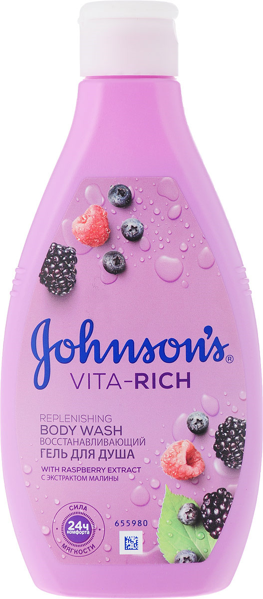 фото Johnson’s Body Care Vita-Rich Восстанавливающий гель для душа с экстрактом малины (c ароматом лесных ягод), 250 мл Johnson's body care