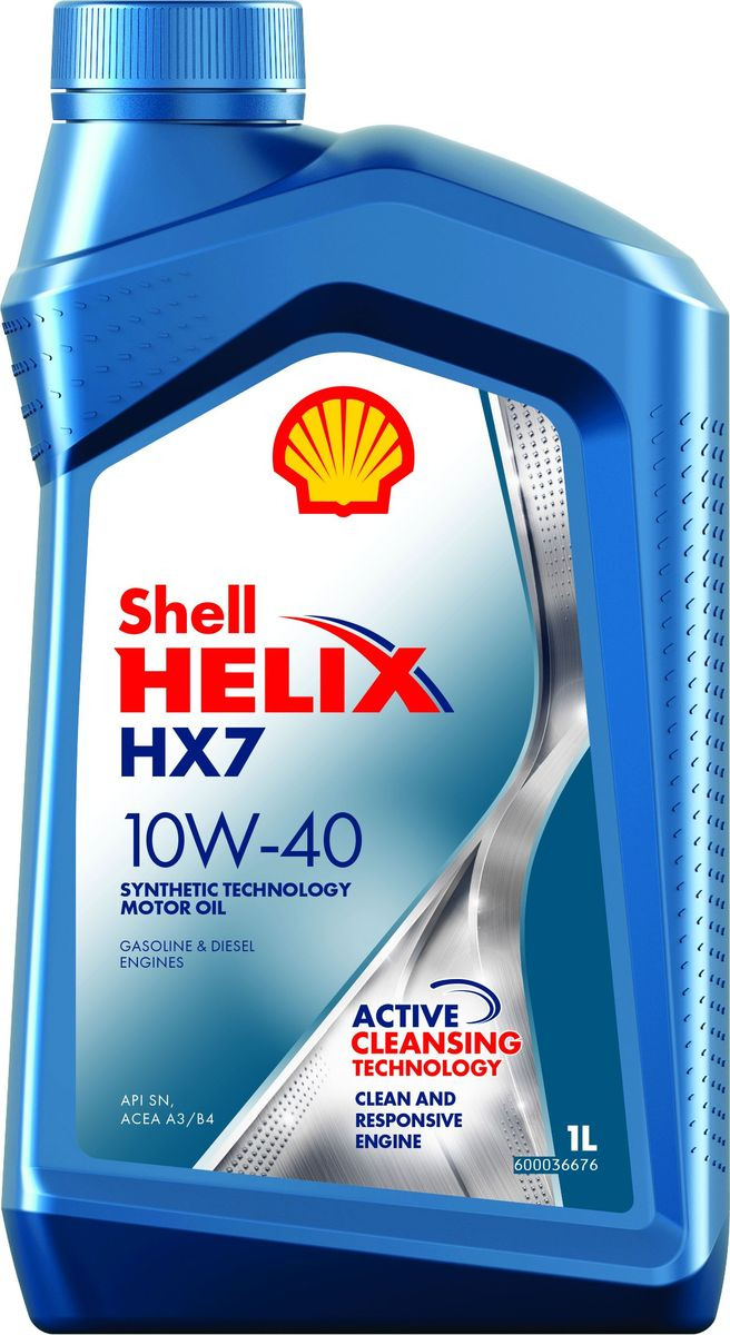 фото Моторное масло Shell Helix HX7, полусинтетическое, 10W-40, 1 л