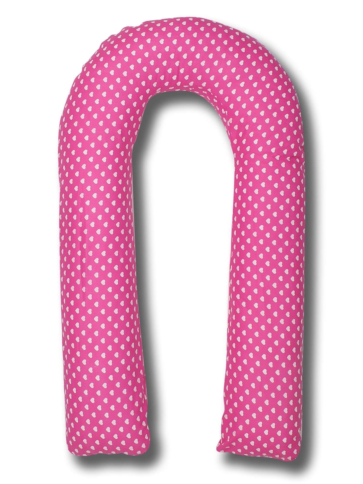 Подушка для кормящих и беременных BODY PILLOW Подушка для беременных холо сердечки, розовый, белый