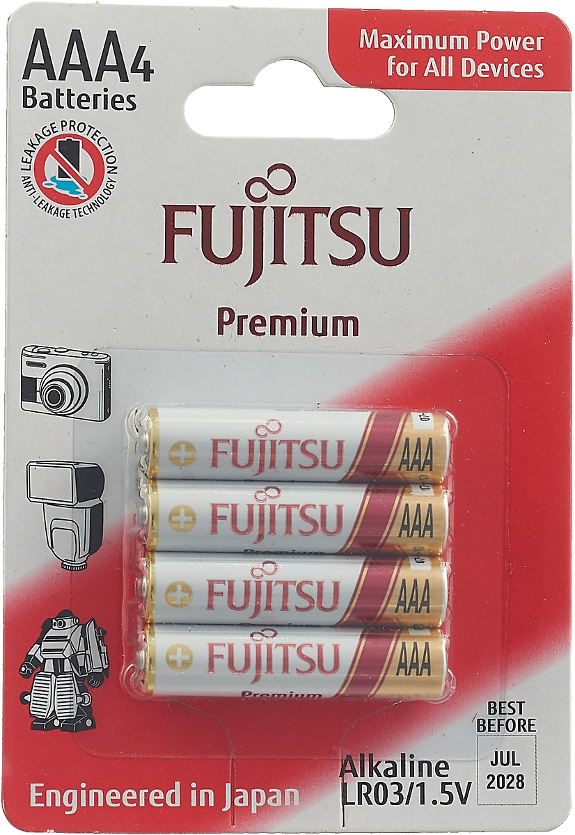 фото Батарейка щелочная Fujitsu Premium Power, 84060, тип ААА, 4 шт